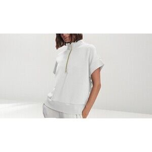 Varley Ritchie Short Sleeve   SWEATER   ivory marl SZ L NWOT